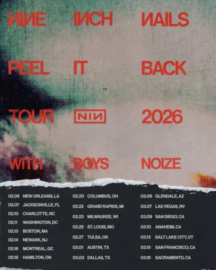 Discover Nine Inch Nails 2026 Peel It Back Tour Poster