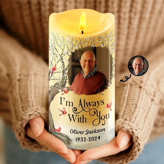 Discover          Custom Photo I'm Always With You - Personalized Flameless LED Candle       