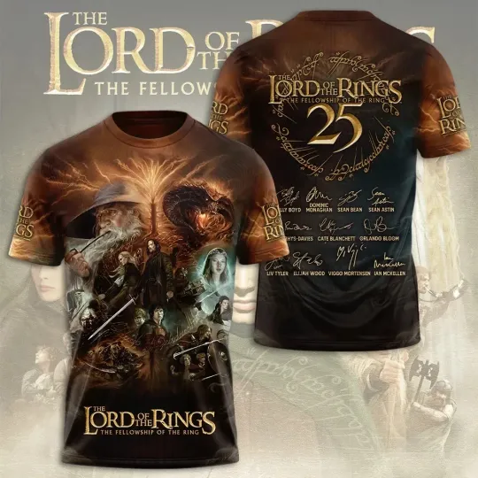 Discover The Lord of the Ring Movie 25th Anniversary AOP 3D T-Shirt