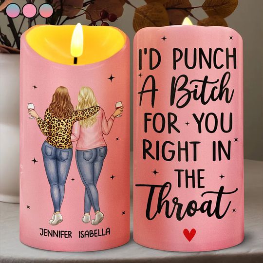          Bestie Right In The Throat - Personalized Flameless LED Candle       