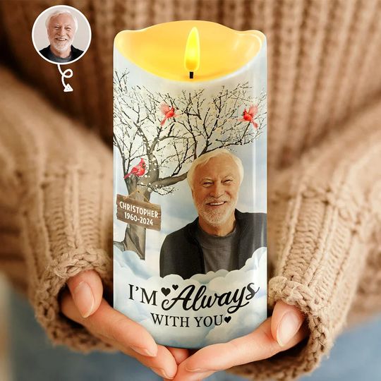 Discover          Custom Photo I'm Always With You Memorial - Personalized Flameless LED Candle       