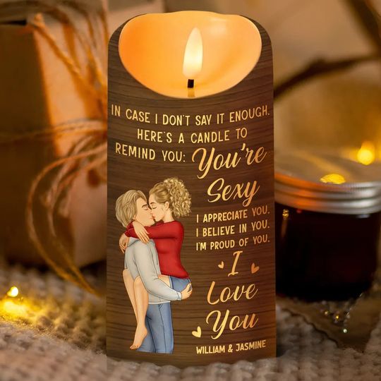          In Case I Don't Say It Enough Couples - Personalized Flameless LED Candle       