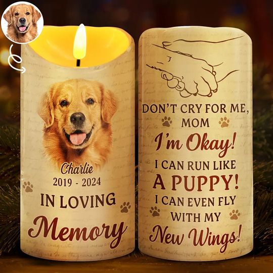 Discover          Custom Photo Don't Cry For Me I'm Okay - Personalized Flameless LED Candle       