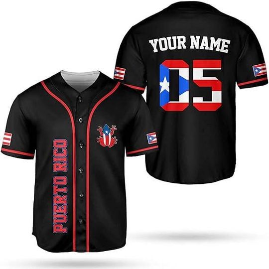 Discover Custom Personalized Puerto Rico Baseball Shirt, Puerto Rican Shirt, Puerto Rico Shirts Jersey for Men Pride Puerto Rico Flag Baseball Jersey