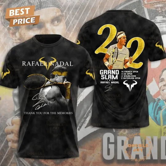 Discover Rafael Nadal Grand Slam Thank You 3D T-Shirt