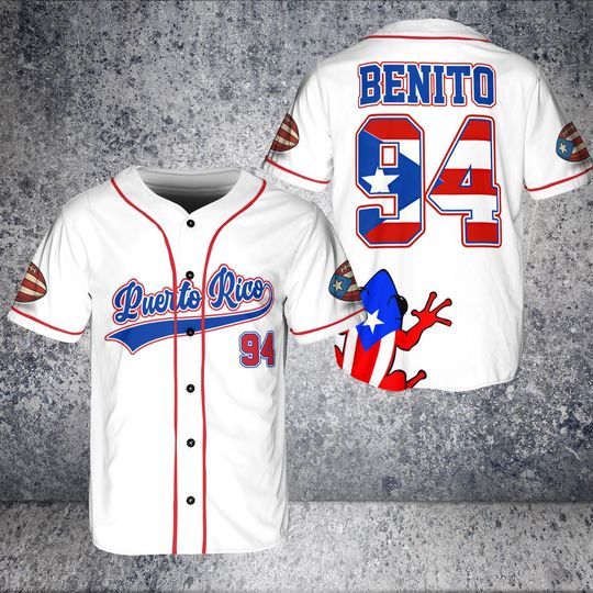 Discover Team Benito Baseball Jersey, Halfbowl Fan Shirt, Game Day Outfit, Puerto Rico Sport Apparel