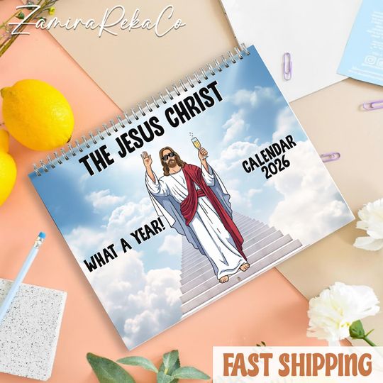 Discover Calendar Jesus Christmas, Christian Artworks Jesus Christ, Biblical Year Monthly Planner Bible Scripture Christmas Gift, Wall Calendar 2026
