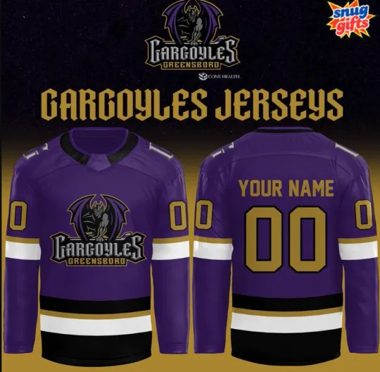 Discover Personalized Greensbo-Ro Gargoyles1 Hockey Jersey Fullsize S-5Xl