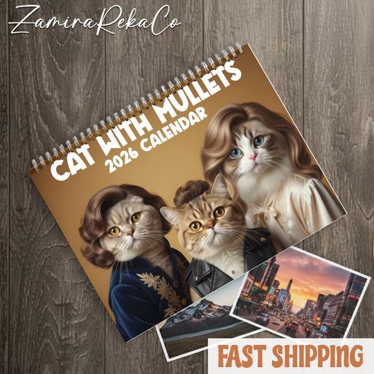 Discover Cat With Hair Calendar 2026, Funny Cat Lover Gift, Hilarious Furry Cat Wall Calendar, Cute Animal Humor Calendar, Unique Pet Lover Gift Idea