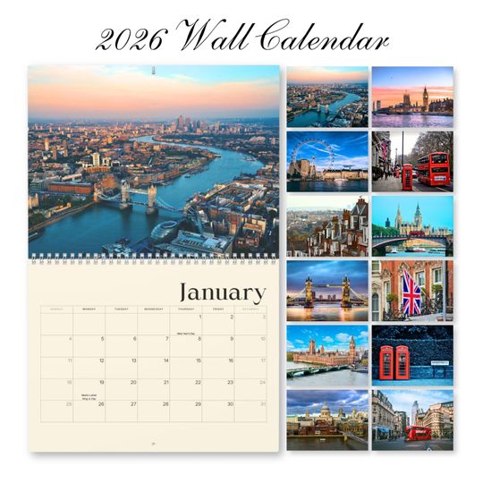 Discover 2026 London Wall Calendar