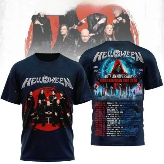 Discover Helloween 40th Anniversary North American Tour 2026 Shirt