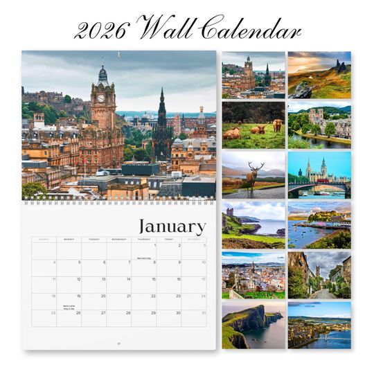 Discover 2026 Scotland Wall Calendar
