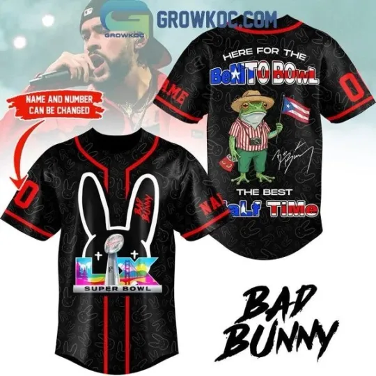 Discover Bad Bunny Here For The Benito The Best Half Time Bowl Super Baseball Jersey