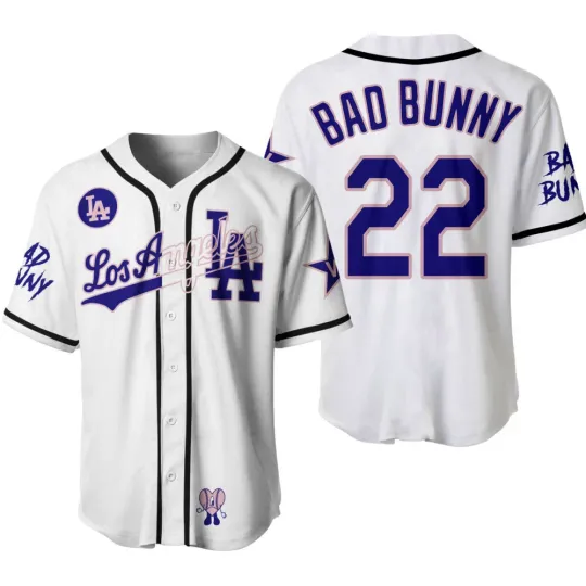 All Over Printed LA Bad Bunny 22 Jersey Baseball