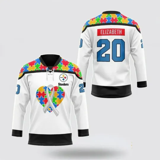 Discover Pittsburghh Steeller X Autism Awareness football Hockey Jersey For Fans