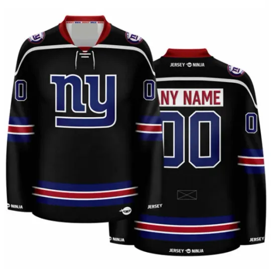 Discover New York Giant Black Hockey Jersey Custom Name