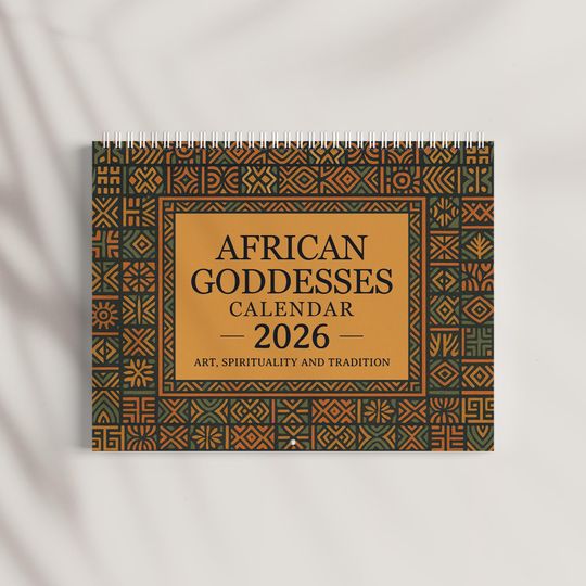 2026 African Goddesses Calendar, 2026 Yearly Wall Calendar, African Mythology Calendar 2026