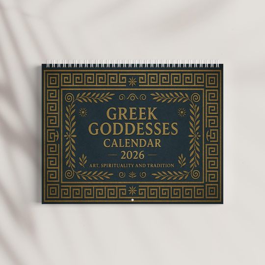Discover 2026 Greek Goddesses Calendar, 2026 Yearly Wall Calendar, Full Year Wall Calendar, Greek Mythology Calendar 2026