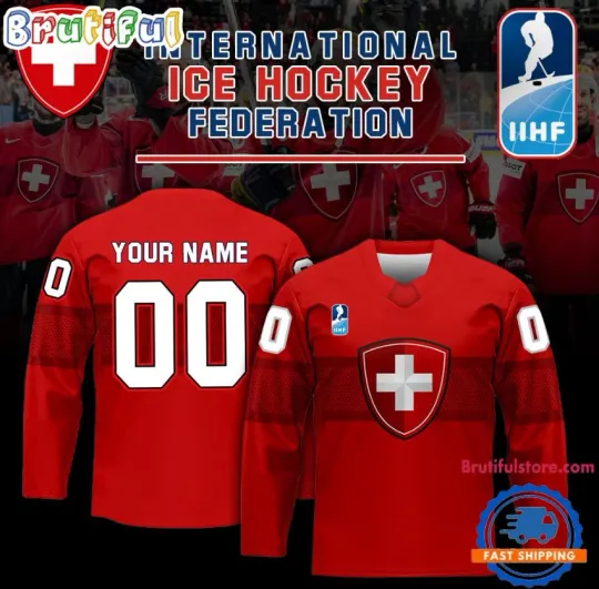 Discover Switzerland Iihf Ice Hockey 2025 Customizable Hockey Jersey