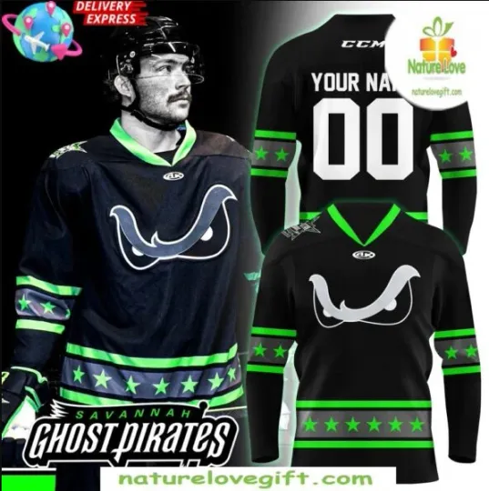 Discover 2025 Ghost Pirate Hockey Jersey Athletic Knit Ghost Eyes Custom Name And Number