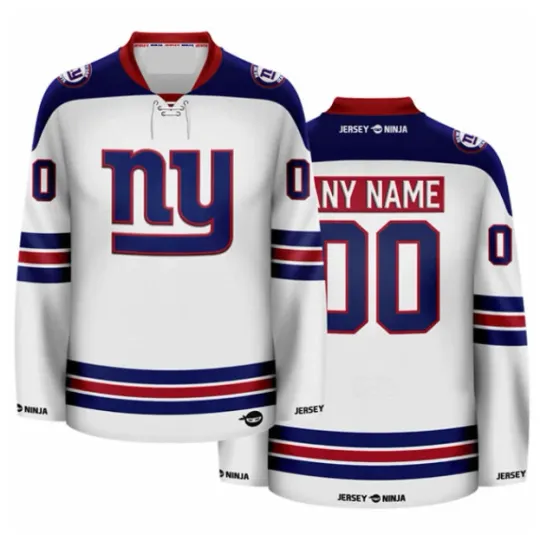 Discover New York Giant White Hockey Jersey Fullsize S-5Xl