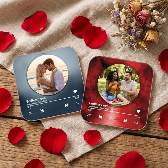 Music Photo Fridge Magnet, Custom Audio Magnet, Meaningful Gift for Couples, Valentines Day or Wedding Anniversary