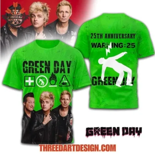 Green Day 25th Anniversary T-Shirt 3D