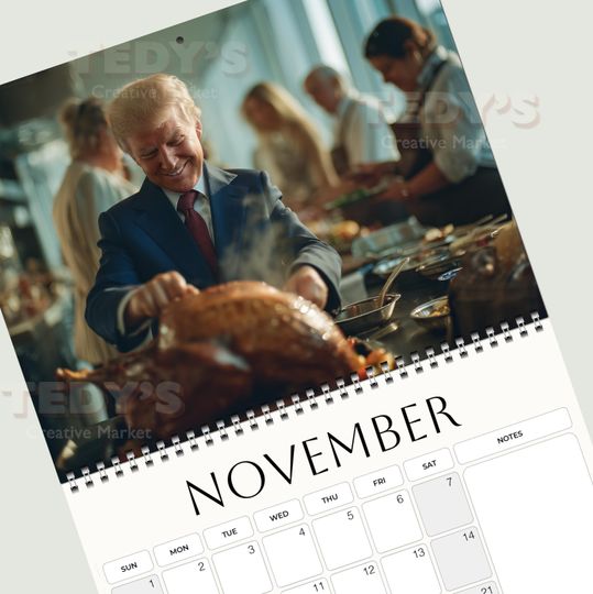 Discover Kid Trump 2026 Wall Calendar, Christmas Birthday Gift Idea Secret Santa Present - Sunday Start with Holidays