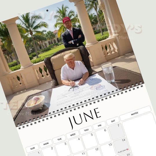 Discover 2026 Kid Donald Trump Calendar, Perfect Gift for Trump Supporters, White Elephant Gift