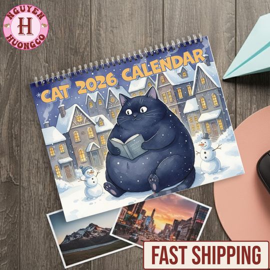 Discover 2026 Cat Calendar, Cute Kawaii Stationery Monthly Planner | Gift For Cat Lovers
