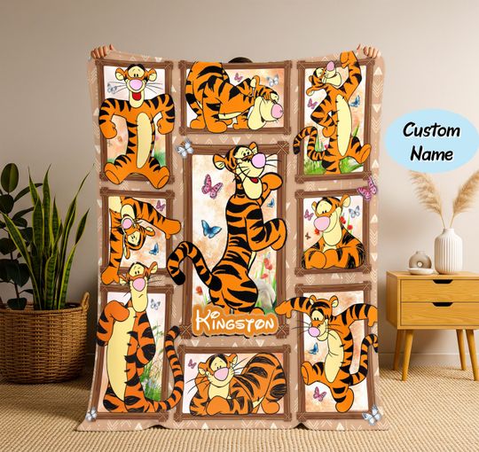 Discover Personalized Tigger Blanket, Winnie The Pooh Tigger Blanket, Pooh Tigger Birthday Gifts, Tigger Christmas Gift, Gift For Him, Valentine Gift