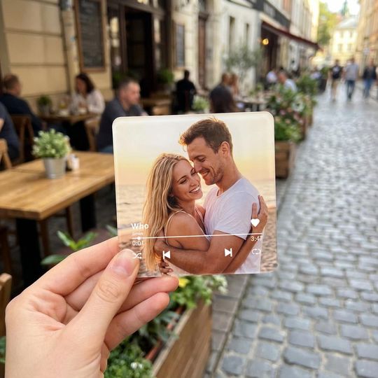 Personalised Photo Music Fridge Magnet, Plays Full Song, Valentines Day & Anniversary Gift