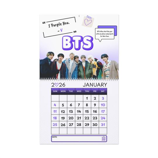BTS Wall Calendar 2026 | K-Pop Fan Gift