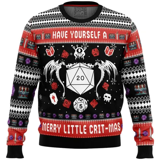 Discover Have Yourself  Merry Little Crit-Mas Dungeons and Dragons Ugly Christmas Sweater