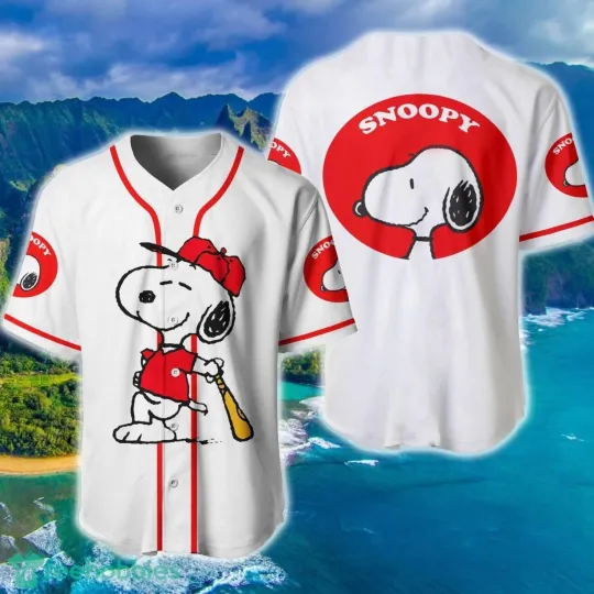 Discover Snoopy Cartoon Vintage Baseball Jersey Fullsize Xs-5Xl