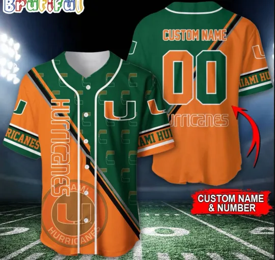 Ncaa Miami Hurricane Baseball Jersey Customization