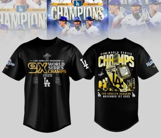 Los Angeles Dodger 9X World Series Champs Baseball Jersey