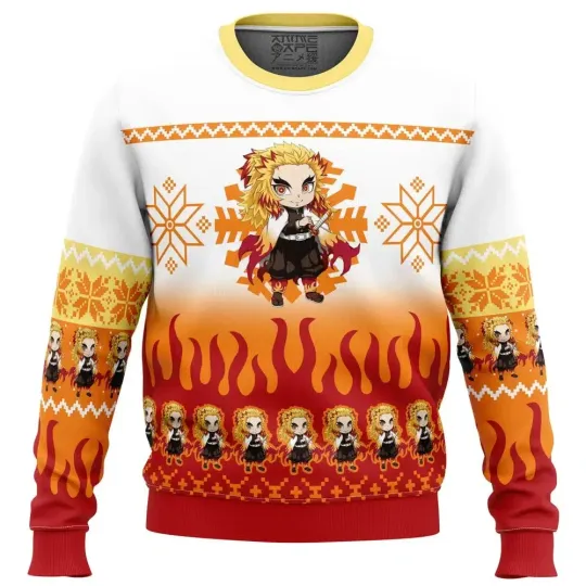 Discover Chibi Christmas Kyojuro Kyo Rengokoo demon Ugly Christmas Sweater