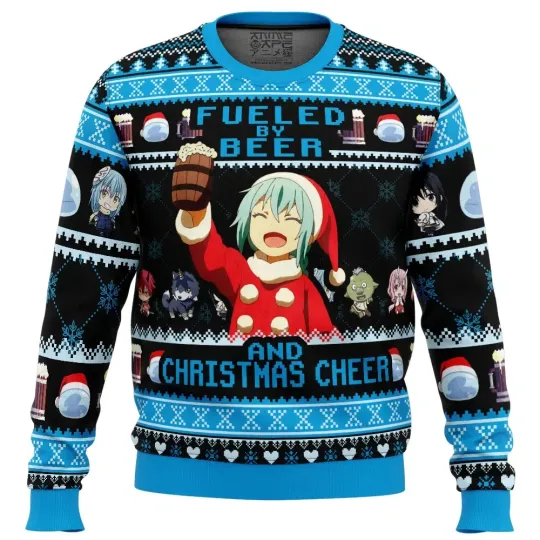 Discover Fueled By Beer That Time I Get Reincarnated as a Slime Ugly Christmas Sweater