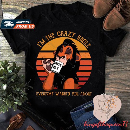 Discover Scar Lion King T-Shirt, Disney Simba and Nala Shirt, Funny Lion King Hoodie, Crazy Uncle T-Shirt