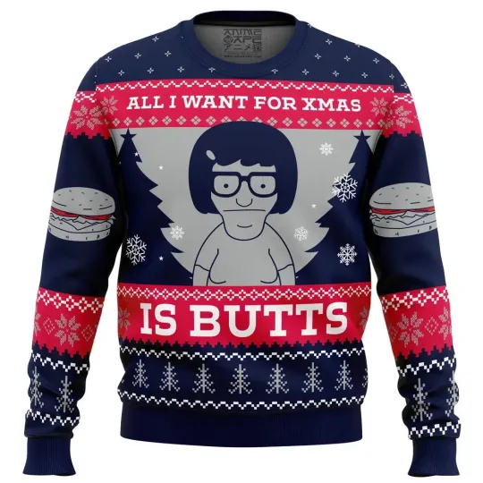 Discover All I Want For Xmas is Butts Bob’s Burgers Ugly Christmas Sweater