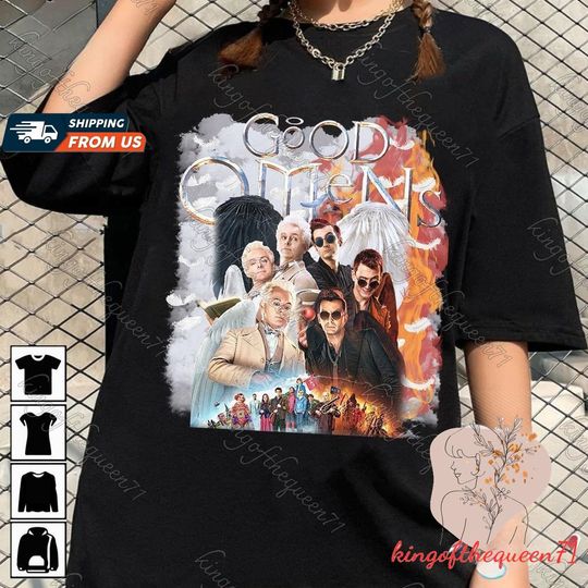 Good Omens Angel and Devil T-shirt, Zirah Pale Shirt, Good Omens Season 2 Sweatshirt, Trendy Women's T-shirt, Men's Shirts