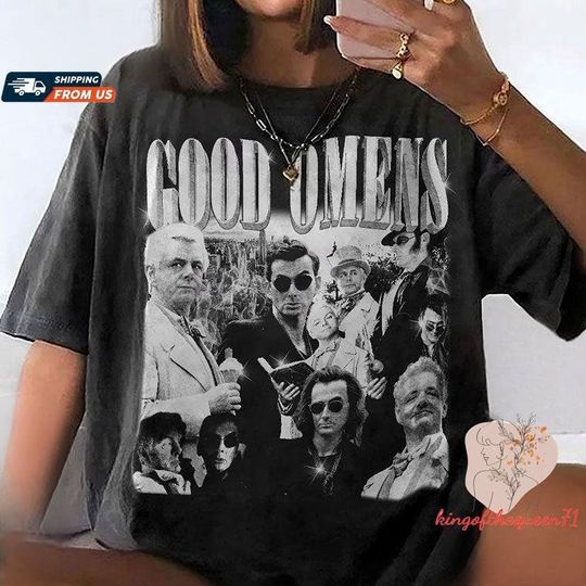 Good Omens Movie T-Shirt for Men and Women, Aziraphale and Crowley Unisex Shirt