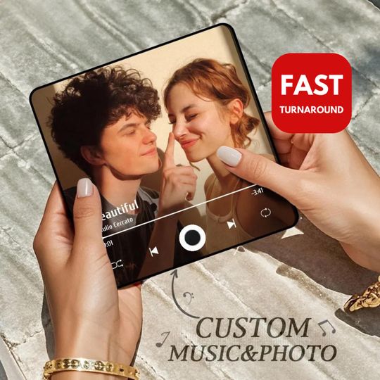 Personalized Photo Album Fridge Magnet - USB Rechargeable for Couples - Valentine's Day, Wedding, Anniversary, or Romantic Gift