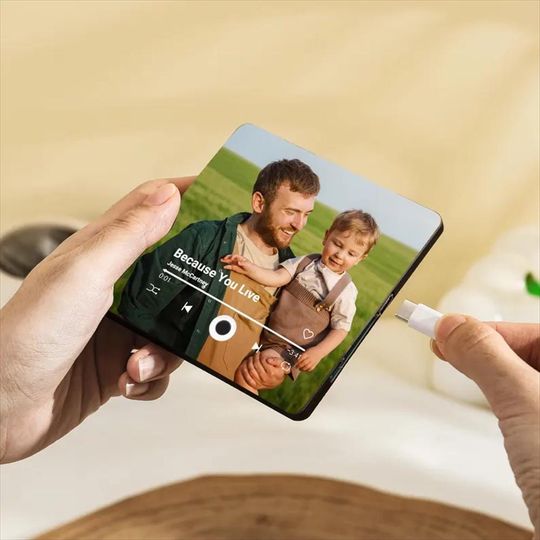 Custom Music Fridge Magnet , Personalized Photo & Whole-Song Music Box Magnet, Anniversary Voicemail Keepsake Gift for Him Boyfriend