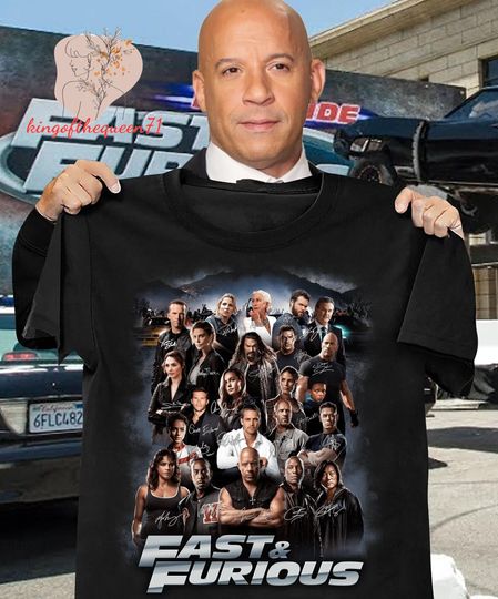 Discover Fast X Movie T-Shirt, Fast & Furious Anniversary Signatures Tee, Dominic Toretto T-Shirt