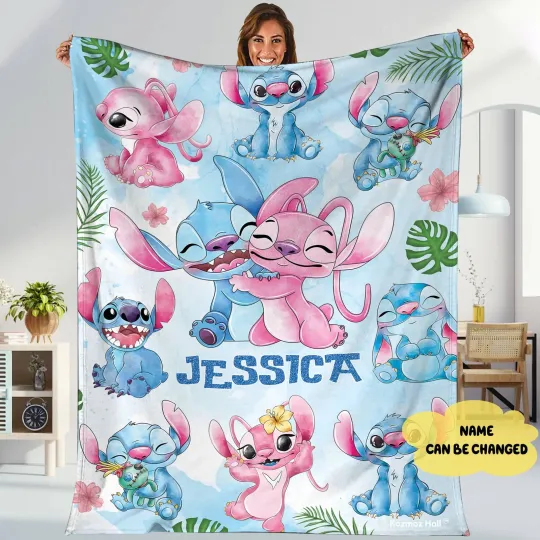 Discover Personalized Disneyland Stitch Blanket, Lilo Stitch Fleece Blanket