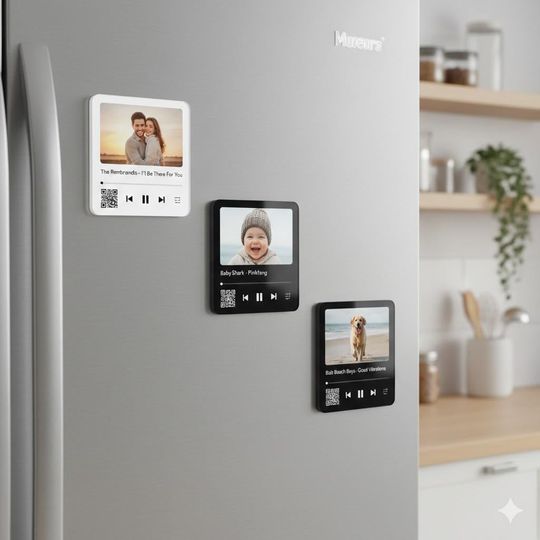 Discover Custom Photo Song Magnet Christmas Gifts - Valentines Gifts Personalized Music Fridge Magnet