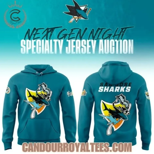 San Jose Shark Next Gen Hoodie Unisex All Sizes