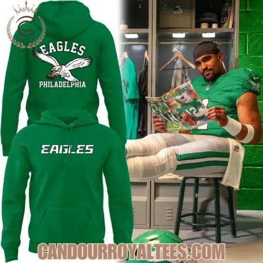 Special Logo 1948 - 1995 Philadelphia Eagle Throwbacks Uniform Hoodie All Sizes